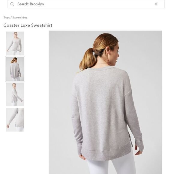 NEW‎ WITHOUT TAGS ATHLETA COASTER LUXE SWEATSHIRT IN CREAM - Picture 2 of 8